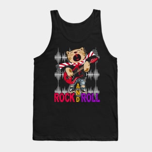 Rock & Roll Music - Cat with Guitar Tank Top